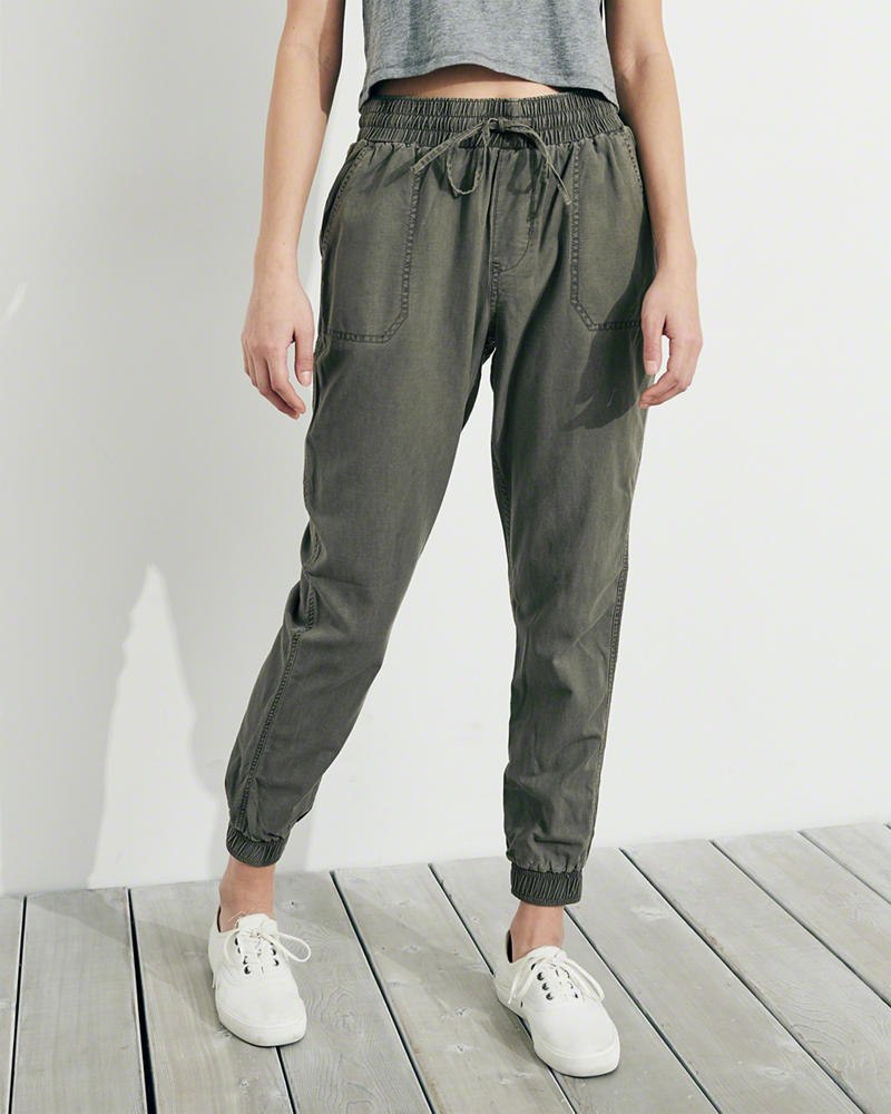 Hollister high deals rise twill joggers